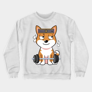 Cute orange dog is exercising Crewneck Sweatshirt